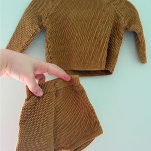 Quincy Mae Knit Two-Piece - Mustard Brown